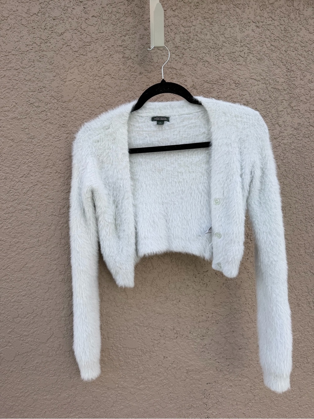 wild fable Cropped Fuzzy Cardigan - White